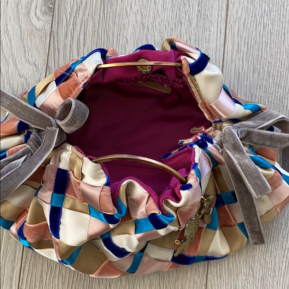 Woven ribbon multi colour clutch - Picture 5 of 6